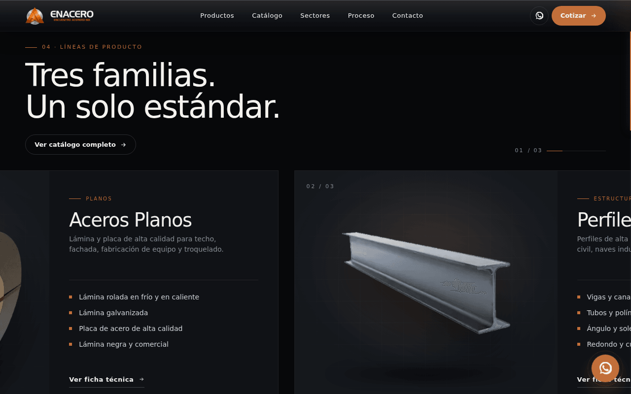 Enacero — Website for a Steel Distributor - Image 2