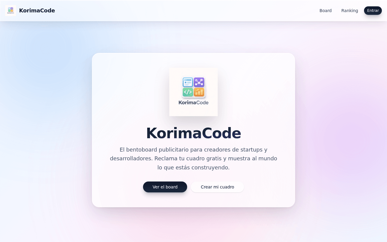 KorimaCode — Bento Board for Startup Creators - Image 1