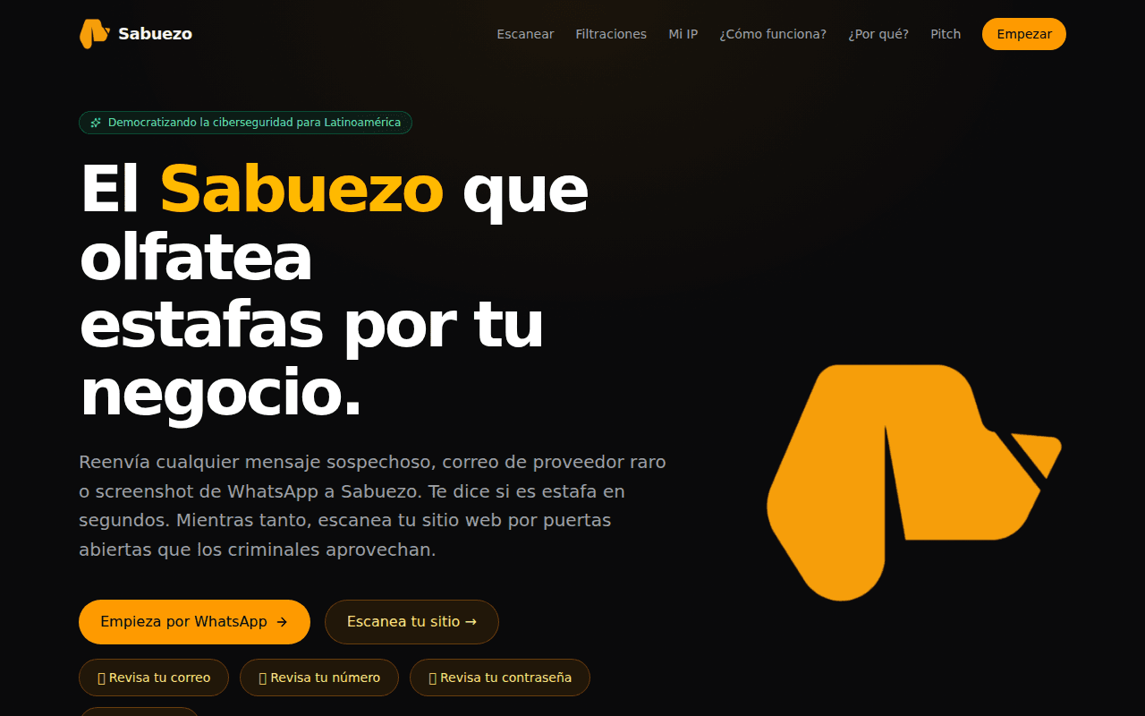 Sabuezo - Anti-Fraud WhatsApp Bot for Latin American SMBs - Image 1